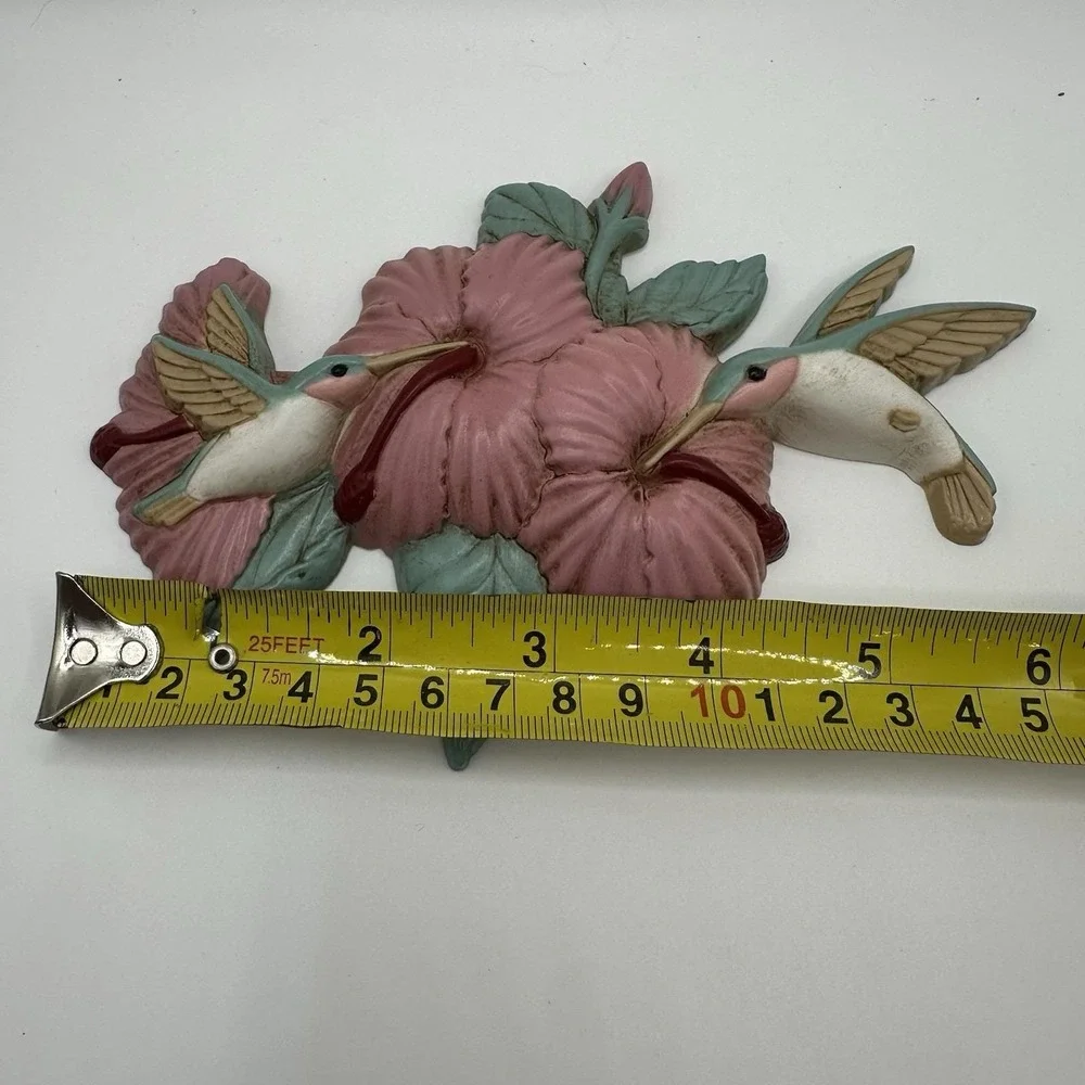 VTG 3 Piece Burwood Products Wall Decor Hummingbirds Flower‎ Wall Art 3303 Pink